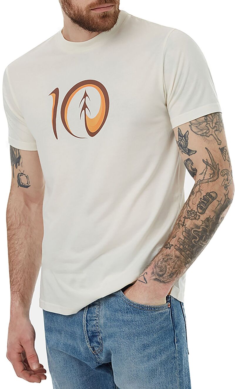 什天然木 メンズ トップス ティーシャツ ロゴタイプ tentree Men\u0027s Artist Logo T-Shirt Cloud White/Amber Glow 白いこと