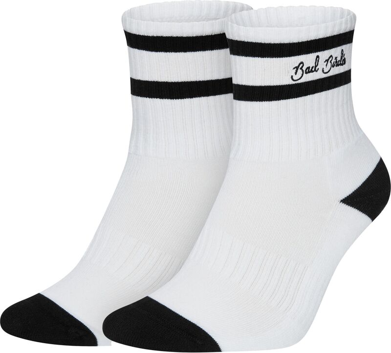 バッドバーディー メンズ アンダーお召しもの ソックス ヴィンテージ Bad Birdie Men\u0027s Vintage Golf Socks White/Black 白いこと