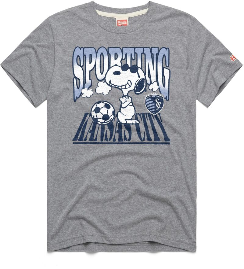オマージュ レディース トップス ティーシャツ グラフィック HOMAGE Adult Sporting Kansas City Gray Home Peanuts Graphic T-Shirt NoColor 薄墨色