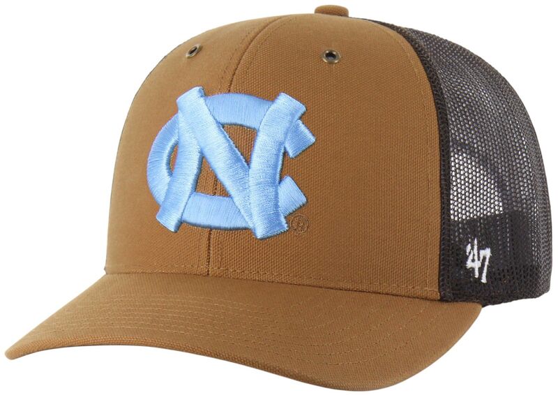 鉄道車両ハート型 レディース 付属物 鳥打ち帽 踵 Carhartt x 47 Carhartt x \u002747 Adult North Carolina Tar Heels Brown Adjustable Trucker Hat NoColor 赤銅色
