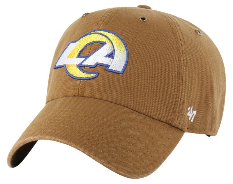 鉄道車両ハート形 メンズ 添え物 かぶり笠 Carhartt x 47 Carhartt x \u002747 Adult Los Angeles Rams Clean Up Brown Dyed Adjustable Hat NoColor 赤銅色