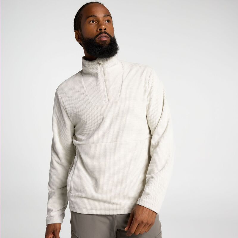 ヴァースト メンズ トップス プルオーバー VRST Men\u0027s Outdoor Grid 1/4 Zip Cream Heather 皮膚軟化剤