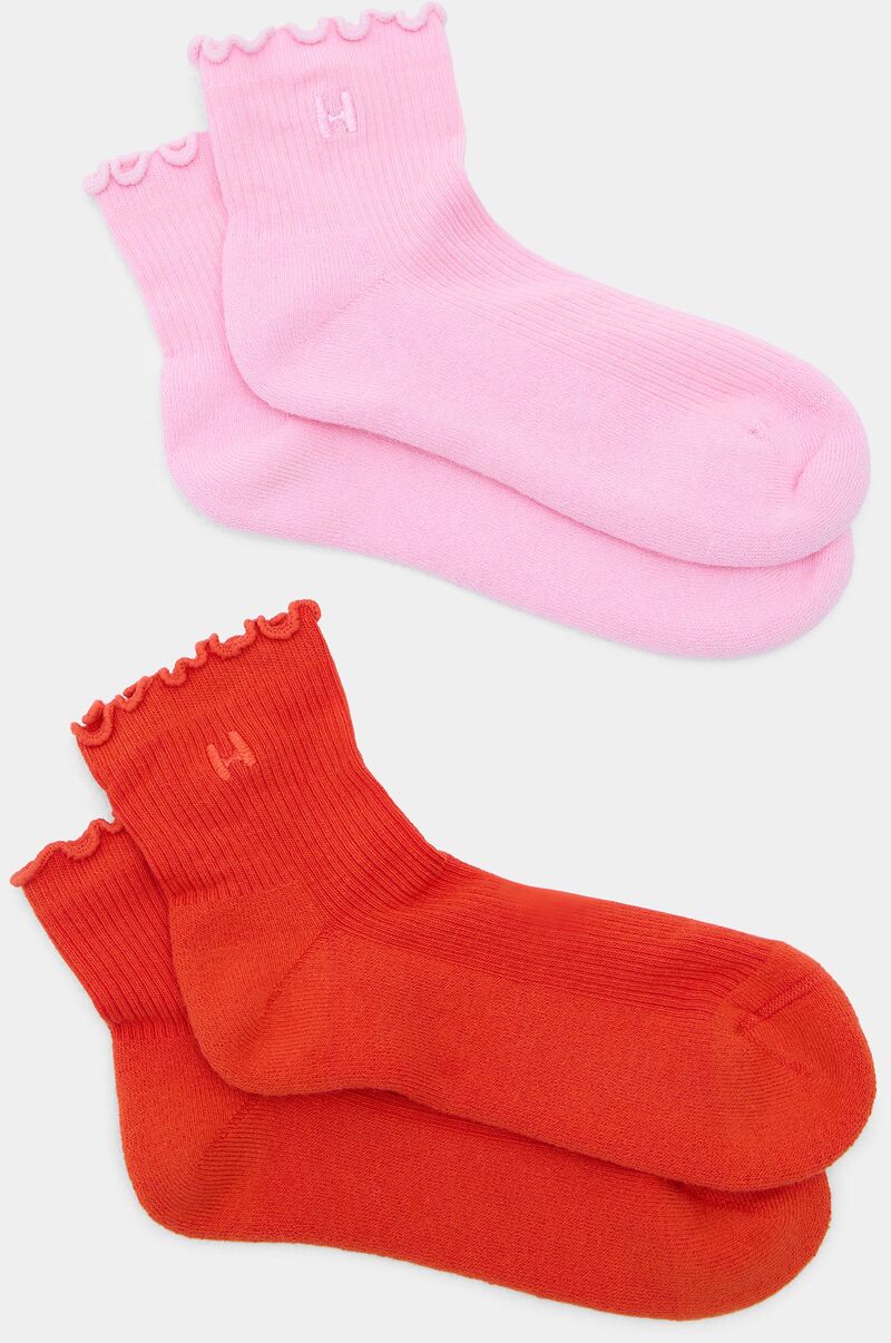 ハーフデイズ メンズ アンダー御召しもの ソックス フラウンス Halfdays Ruffle Crew Socks - 2 Pack Spritz/Bisou