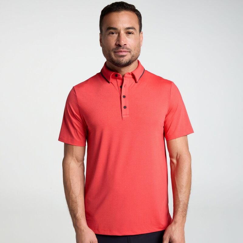ヴァースト メンズ トップス ポロシャツ カラーブロック VRST Men's Golf Performance Colorblock Polo Radical Red レッド|ReVida 店