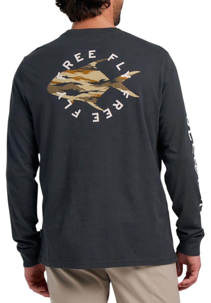 フリー フライ メンズ トップス シャツ Free Fly Men's Camo Permit Long Sleeve Black Sand ブラック｜ReVida 店