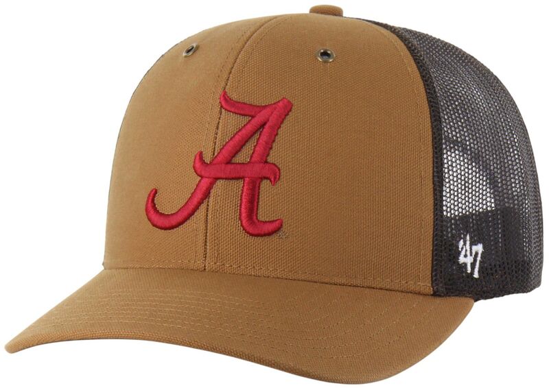 カーハート メンズ アクセサリー 帽子 Carhartt x 47 Carhartt x '47 Adult Alabama Crimson Tide Brown Adjustable Trucker Hat NoColor クリムゾン|ReVida 店