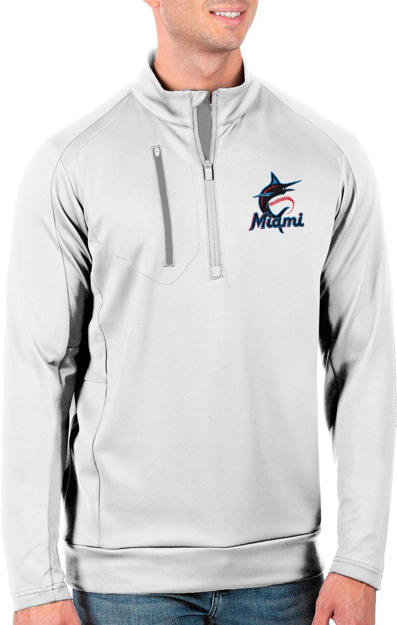 アンティグア メンズ トップス シャツ トール Antigua Men's Tall Miami Marlins Generation White Half-Zipullover NoColor ホワイト｜ReVida 店 25,350円