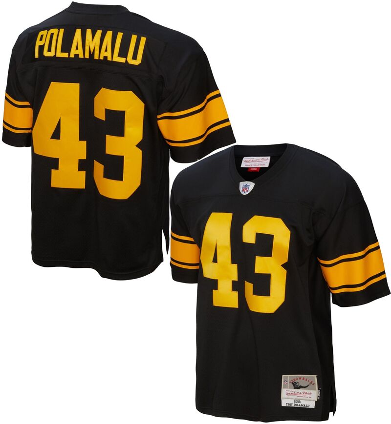ミッチェル&ネス メンズ トップス シャツ ジャージー Mitchell & Ness Men's Pittsburgh Steelers Troy Polamalu #43 2008 Throwback Jersey NoColor|ReVida 店