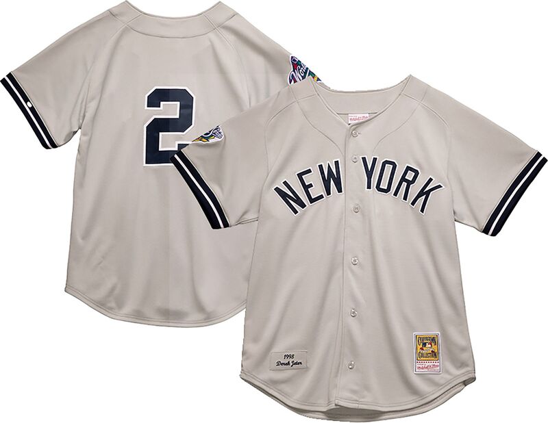 ミッチェル&ネス メンズ トップス シャツ ジャージー Mitchell & Ness Men's Derek Jeter #2 Chrome Cooperstown Home Authentic Jersey NoColor｜ReVida 店