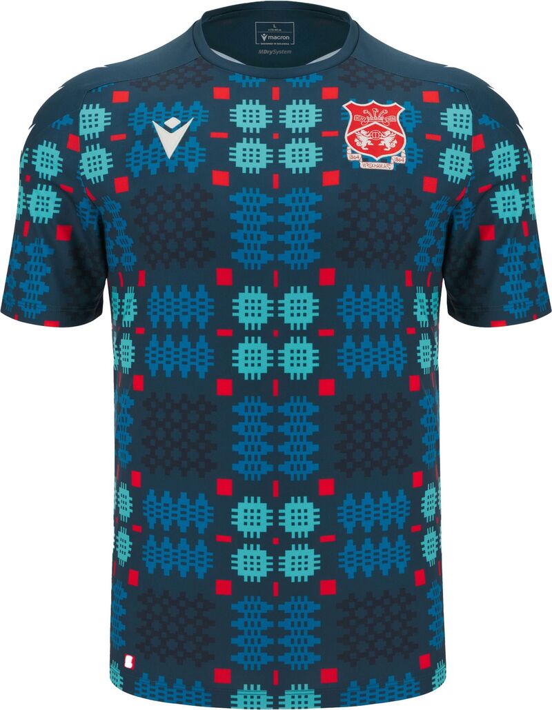 マクロン メンズ トップス シャツ ロゴ Macron Adult 2025 Wrexham Green Team Logo Home Warm-Upullover NoColor グリーン｜ReVida 店