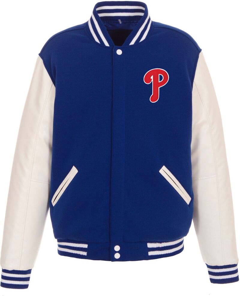 JH デザイン メンズ アウター ジャケット・ブルゾン JH Design Men's Philadelphia Phillies Red Reversible Varsity Jacket NoColor レッド｜ReVida 店