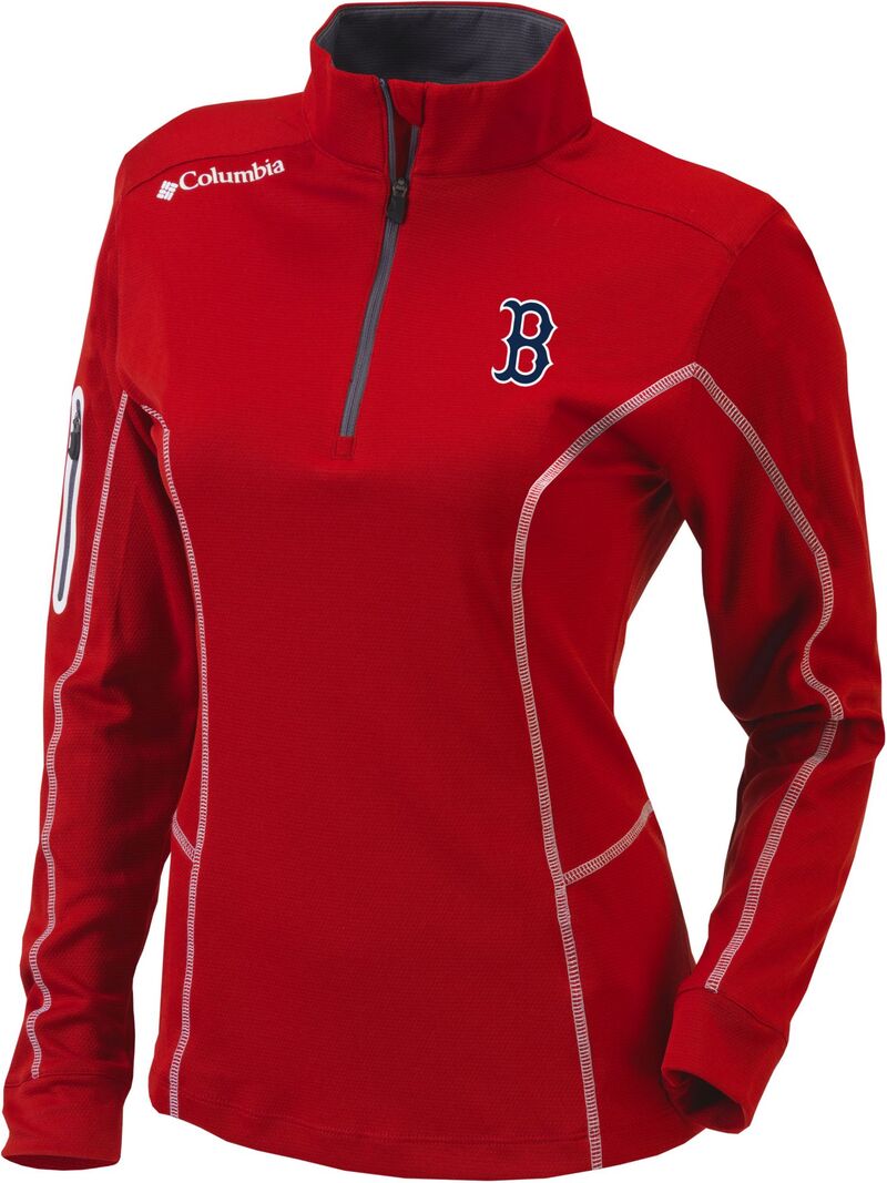 コロンビア レディース トップス シャツ Columbia Women's Boston Red Sox Omni-Wick Shotgun 1/4 Zipullove red レッド｜ReVida 店