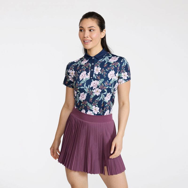 バッドバーディー レディース トップス ポロシャツ Bad Birdie Women'short Sleeve Performance Golf Polo Dark Navy ネイビー｜ReVida 店