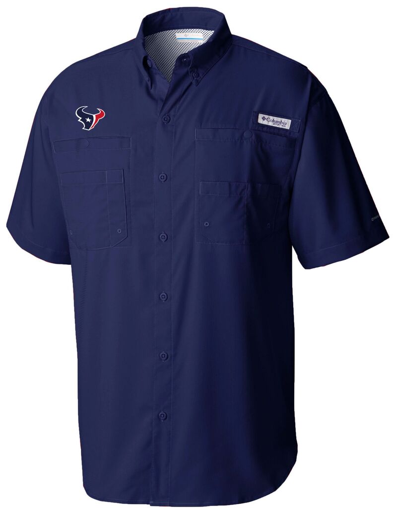 コロンビア メンズ トップス プルオーバー Columbia Men\u0027s Houston Texans Blue Tamiami Short Sleeve Shirt NoColor 青色