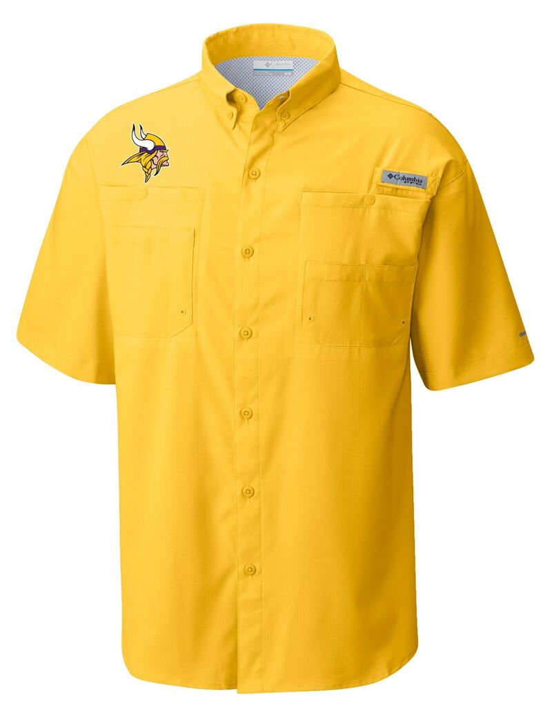 コロンビア メンズ トップス プルオーバー Columbia Men\u0027s Minnesota Vikings Yellow Tamiami Shirt NoColor 黄み