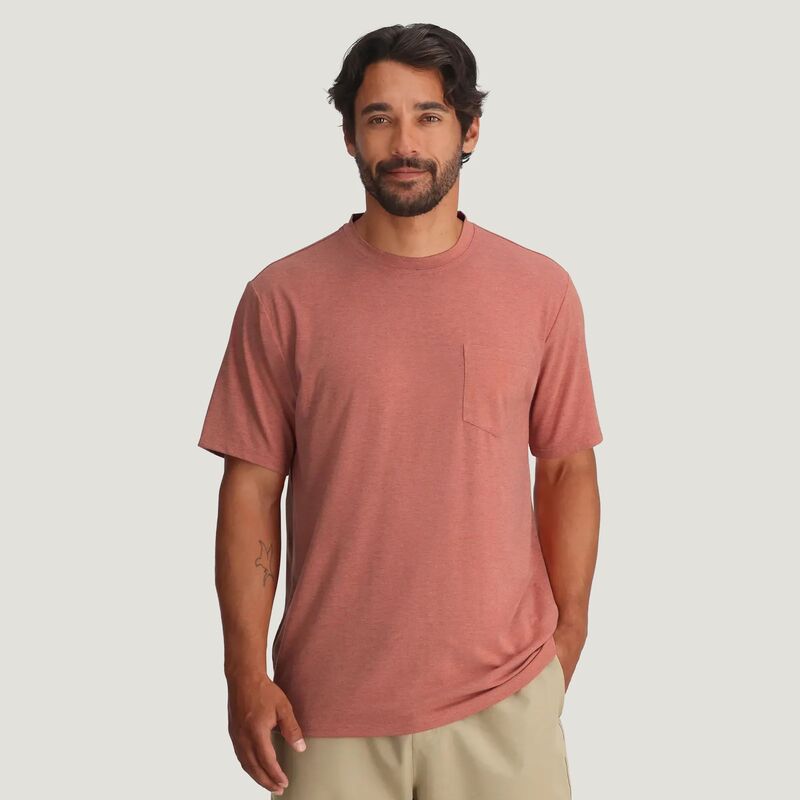 フリー フライ メンズ トップス Tシャツ Free Fly Men's Bamboo Flex Pocket-Shirt Heathe red Clay ヘザー|ReVida 店