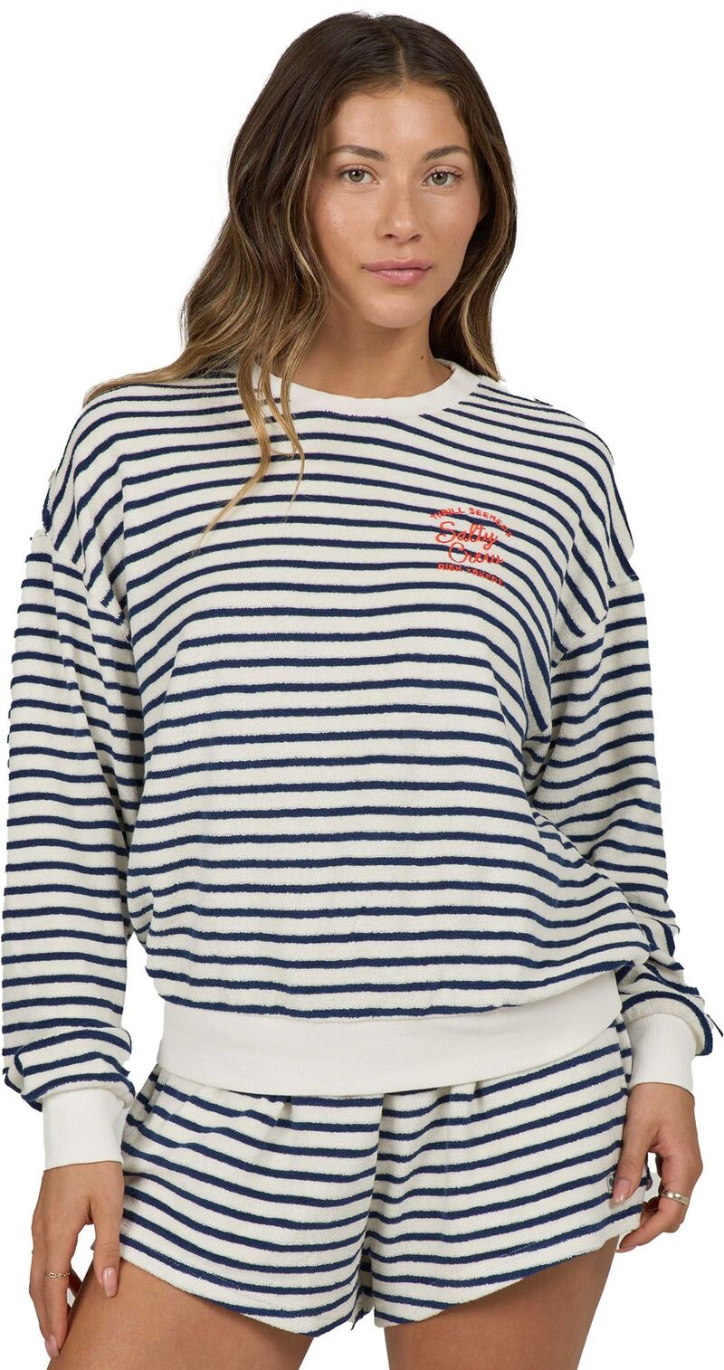 ソルティークルー レディース トップス シャツ クルーネック Salty Crewomen'schooner Crewneck Pullover Bright Navy ネイビー｜ReVida 店