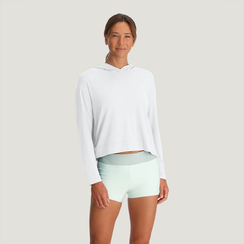 フリー フライ レディース アウター パーカー・スウェット Free Fly Women's Bamboo Shade Crossover Hoodie Bright White ホワイト｜ReVida 店