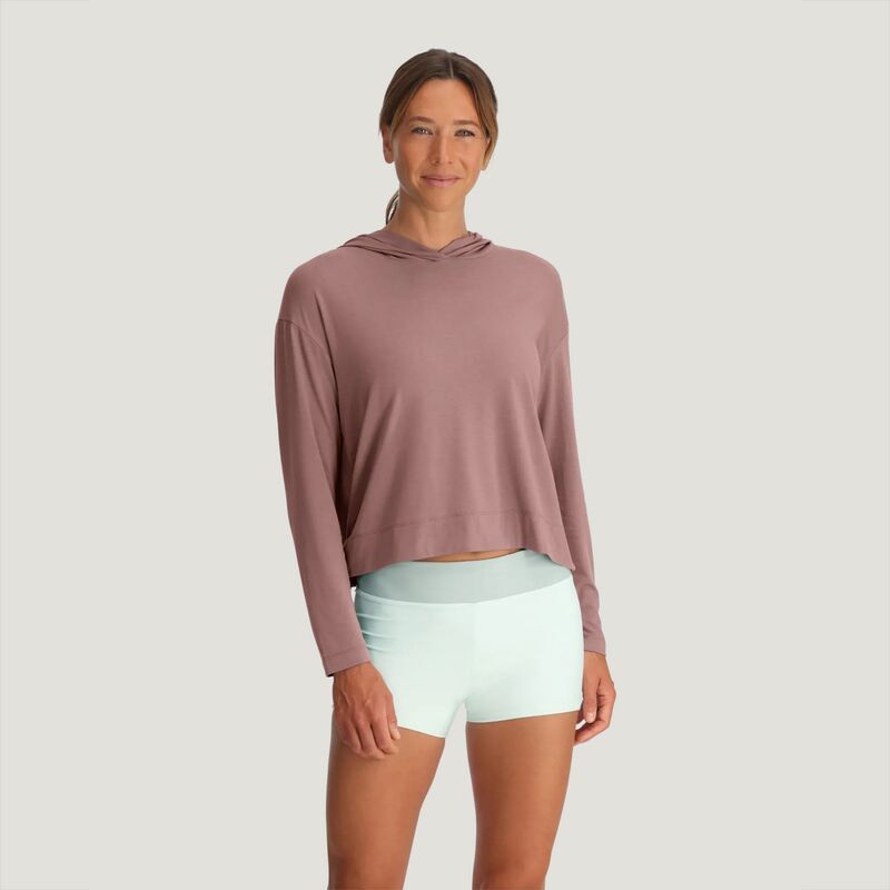フリー フライ レディース アウター パーカー・スウェット Free Fly Women's Bamboo Shade Crossover Hoodie Fig|ReVida 店