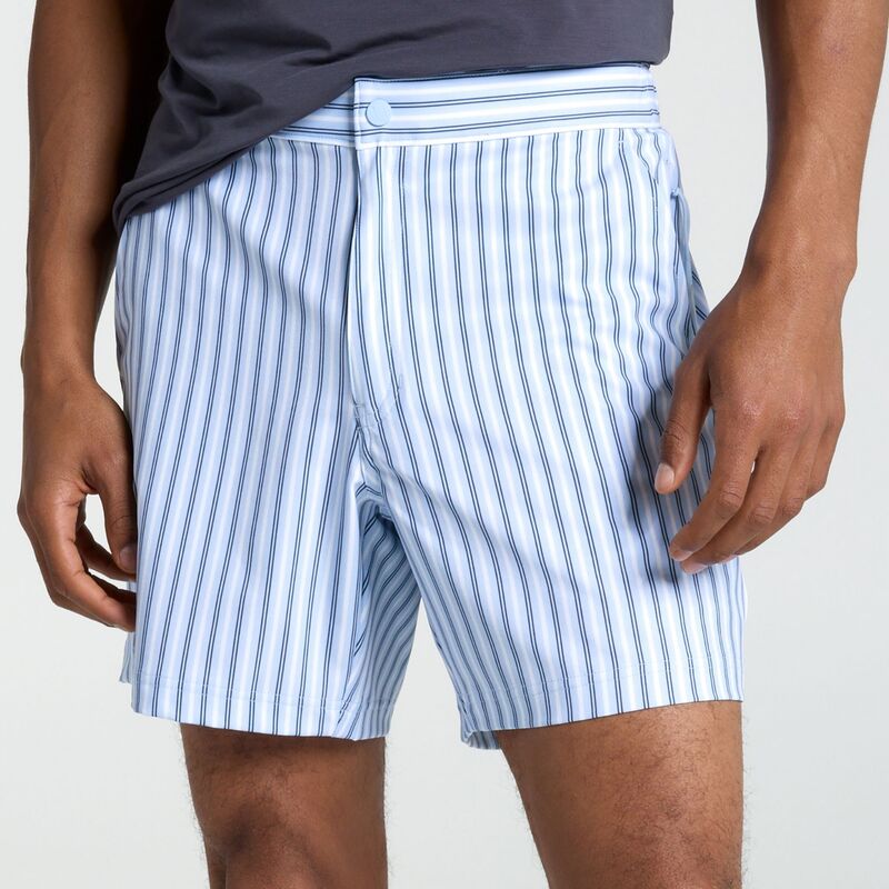 ヴァースト メンズ ボトムス ハーフパンツ・ショーツ VRST Men's 6" Resort Short Light Blue Stripe ブルー|ReVida 店