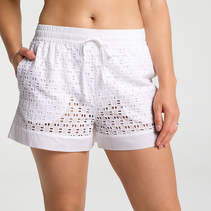 キャリー レディース ボトムス ハーフパンツ・ショーツ CALIA Women'swim Pieced Cover-Up Short Pure Whiteyelet ホワイト|ReVida 店