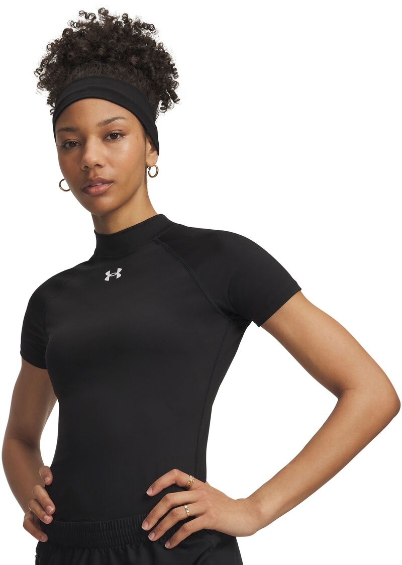 アンダーアーマー レディース ボトムス ハーフパンツ・ショーツ Under Armour Women's HeatGear Mock Short Sleeve Ultimate Black/White ホワイト|ReVida 店