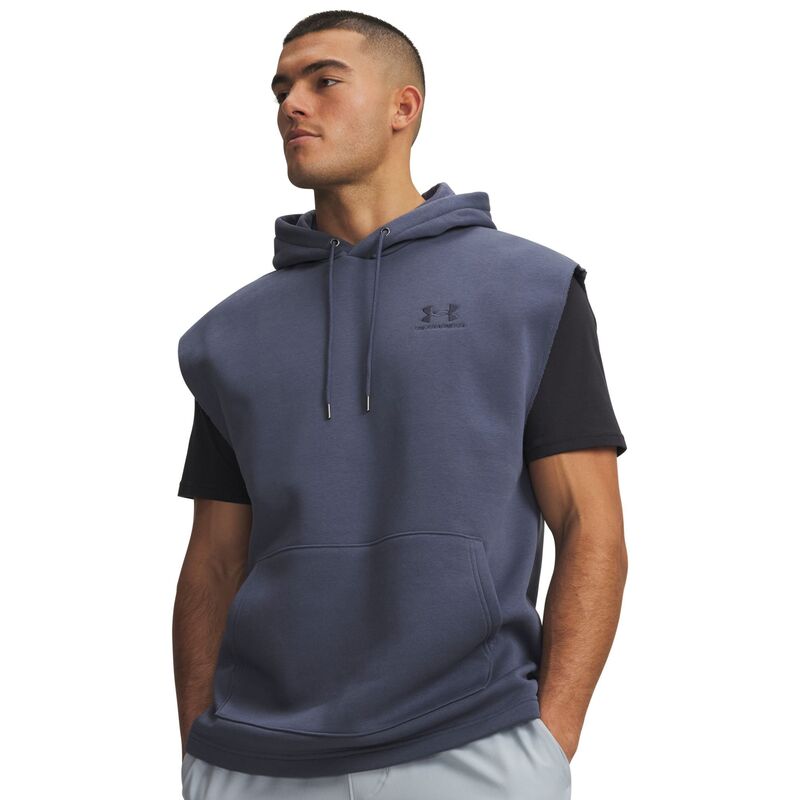 アンダーアーマー メンズ アウター パーカー・スウェット ノースリーブ フリース Under Armour Men's Icon Fleece Sleeveless Hoodie Downpour Gray/Dwnpr Gry グレー｜ReVida 店 15,315円