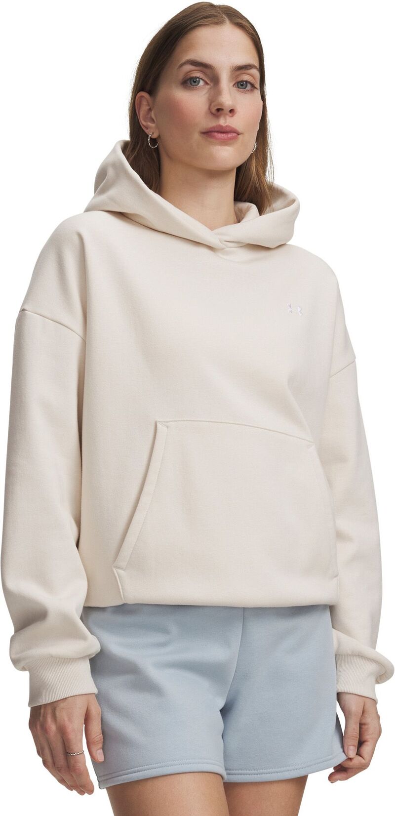 アンダーアーマー レディース アウター パーカー・スウェット フリース Under Armour Women's Icon Fleece Hoodie Stone/White ホワイト|ReVida 店