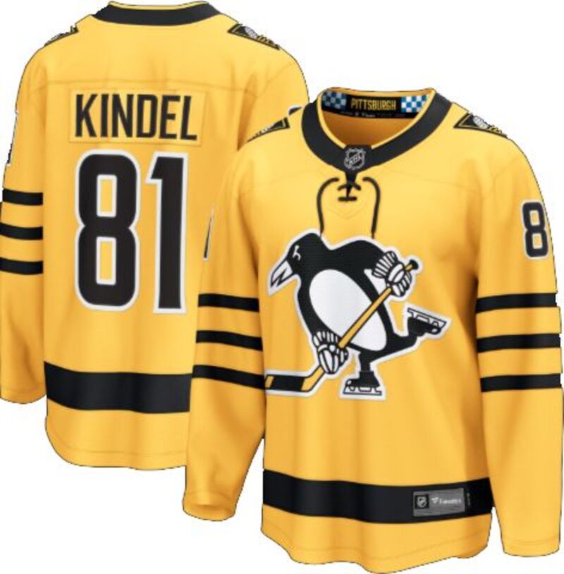 ファナティクス メンズ トップス シャツ ジャージー Fanatics NHL Men's Pittsburgh Penguins Yellow Ben Kindel #81 Alternate Breakaway Replica Jersey NoColor イエロー|ReVida 店