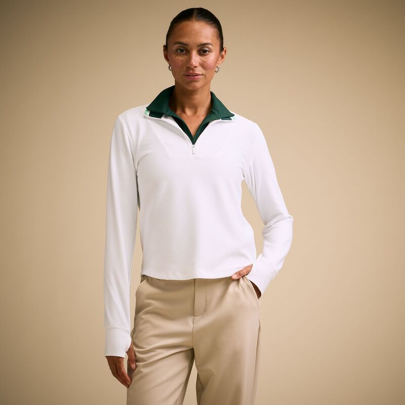 キャリー レディース アウター ジャケット・ブルゾン CALIA Women's Golf Textu red 1/4 Zipure White ホワイト｜ReVida 店
