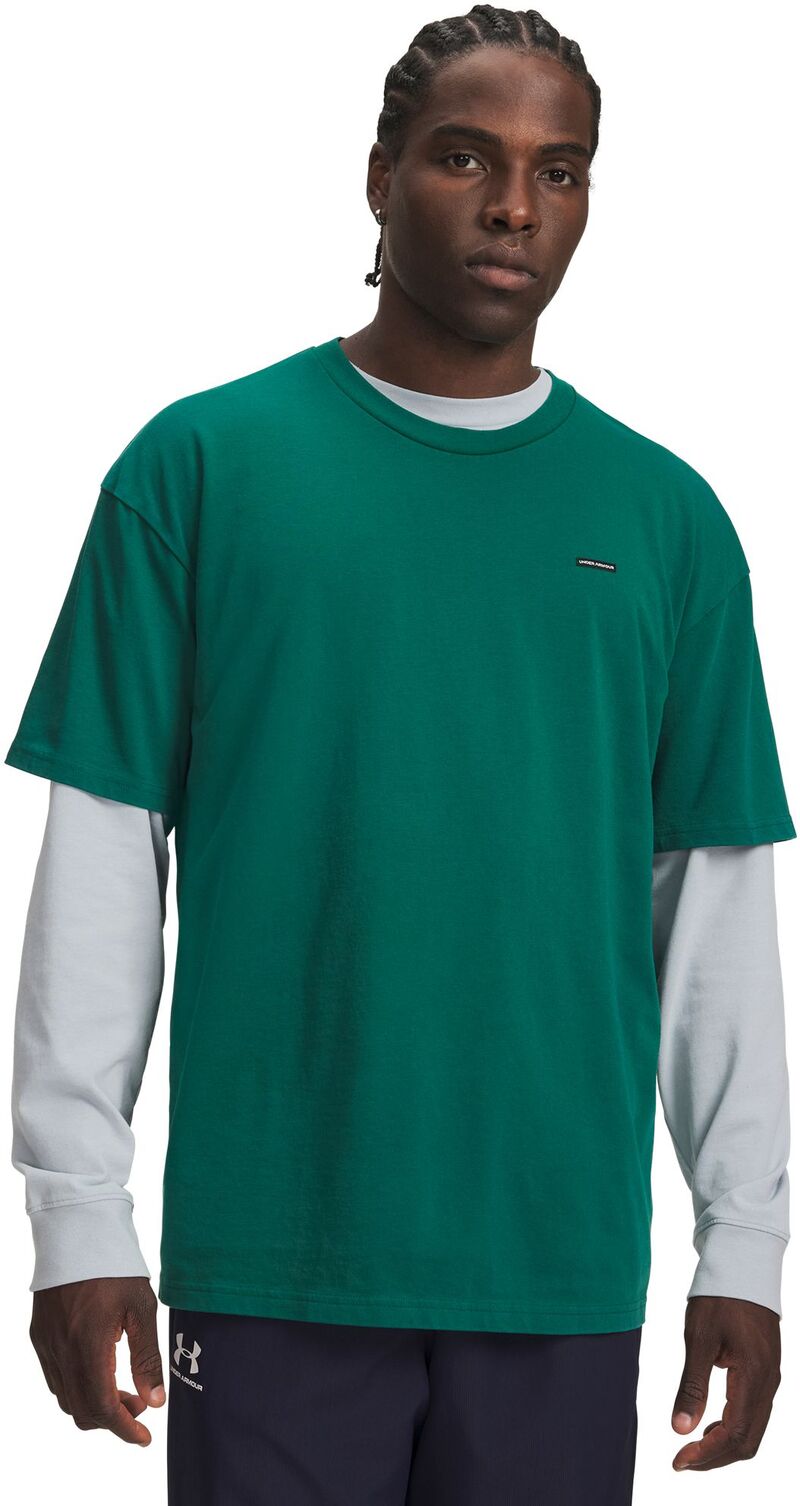 アンダーアーマー メンズ トップス Tシャツ Under Armour Men's Heavyweight Oversized Washort Sleeve T-Shirt Campus Ivy/Campus Ivy|ReVida 店