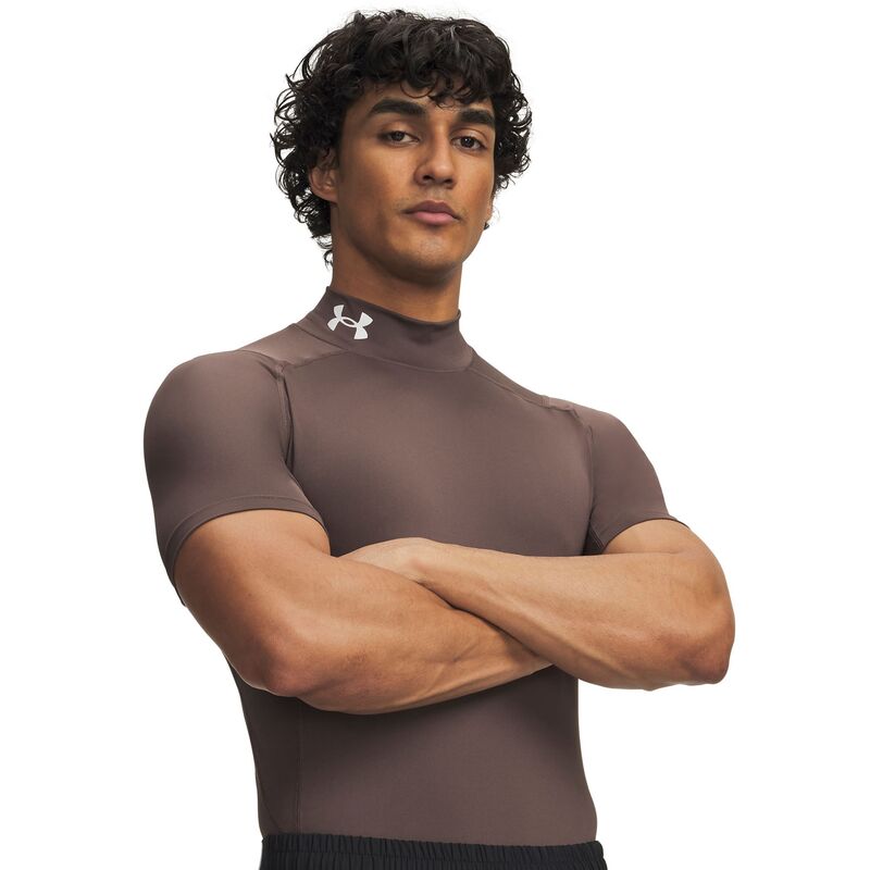 アンダーアーマー メンズ トップス シャツ モックネック Under Armour Men's HeatGear Mock Neck Short Sleeve Compression Shirt Peppercorn｜ReVida 店
