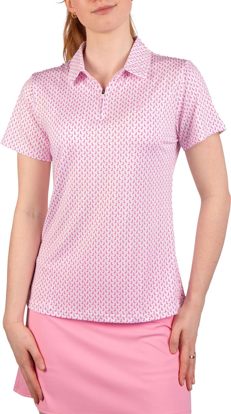 テーラーバード レディース トップス ポロシャツ ハーフジップ TailorByrd Women's Byrds Quarter Zipolo Pink ピンク｜ReVida 店