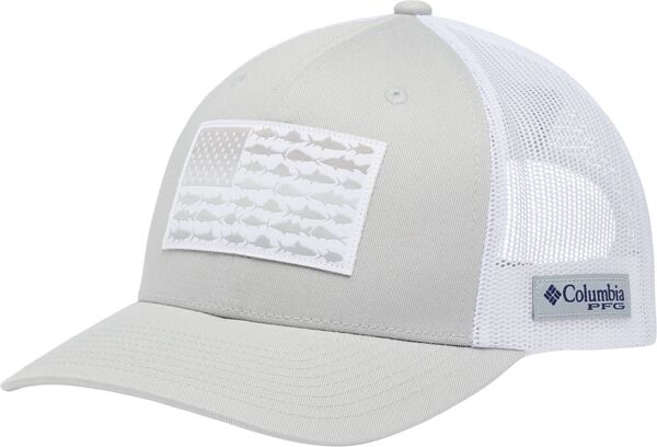 コロンビア メンズ アクセサリー 帽子 メッシュ Columbia Men's PFG Mesh Snapback Fish Flag Hat Cool Grey/White ホワイト
