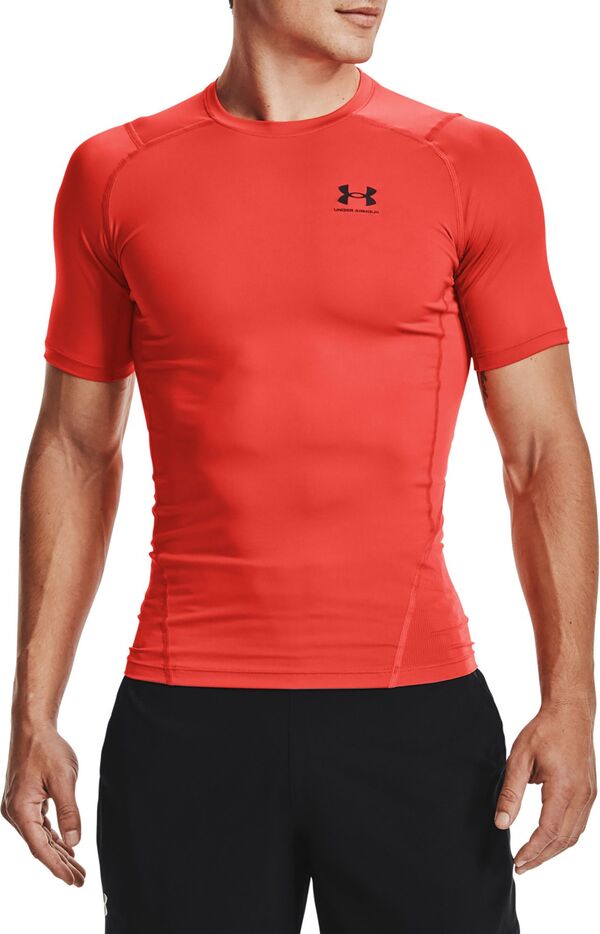 アンダーアーマー メンズ トップス シャツ Under Armour Men's HeatGear Compression T-Shirt Dark Orange/Black ブラック
