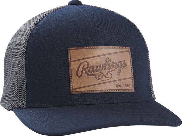 ローリングス レディース アクセサリー 帽子 レザー Rawlings Leather Patch Snapback Hat Navy ネイビー