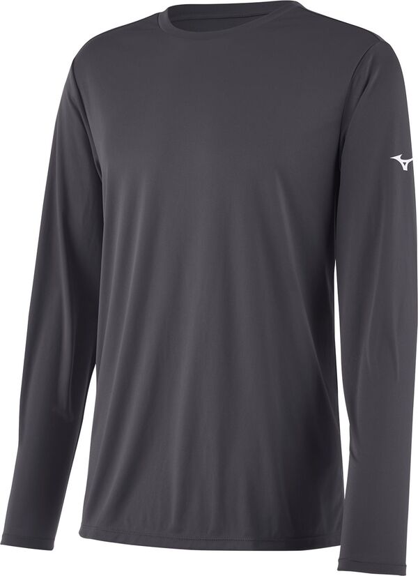 ミズノ メンズ トップス シャツ Mizuno Men's NXT Long Sleeve Shirt Charcoal チャコール｜ReVida 店