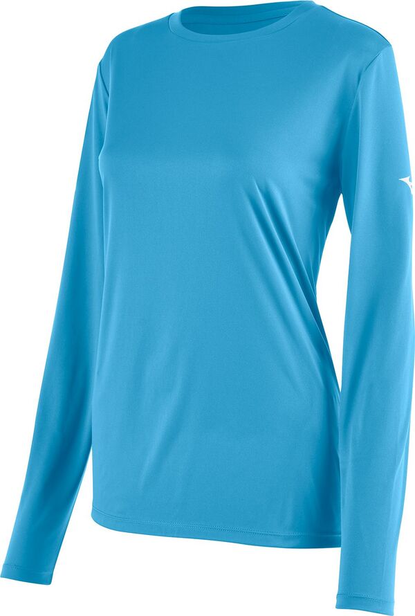 ミズノ レディース トップス シャツ Mizuno Women's NXT Long Sleeve Shirt Light Blue ブルー｜ReVida 店