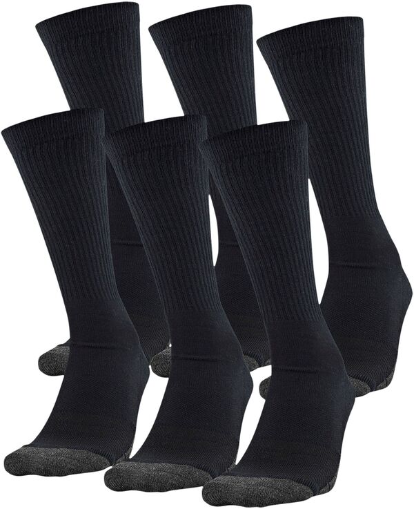 アンダーアーマー レディース アンダーお召しもの ソックス Under Armour Adult Performance Tech Crew Socks 6 Pack Black 黒いこと