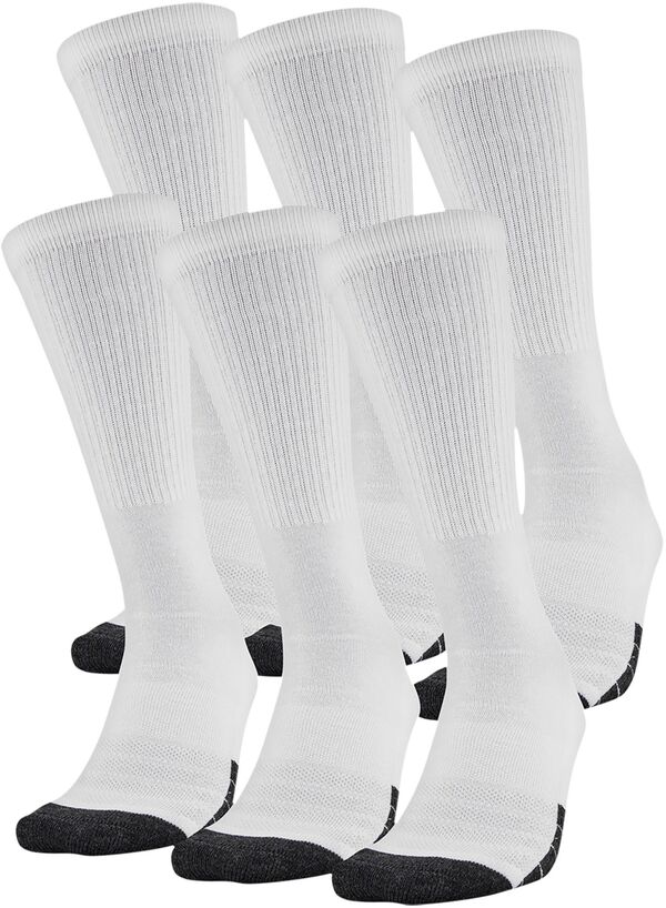 アンダーアーマー レディース アンダーお召しもの ソックス Under Armour Adult Performance Tech Crew Socks 6 Pack White 白いこと