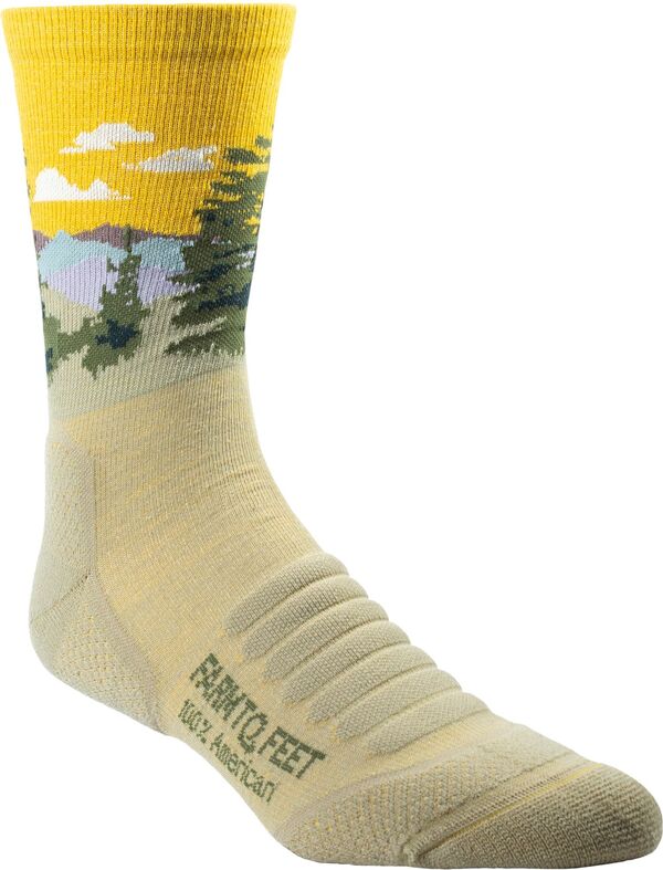 耕園 トゥ フート レディース アンダーお召しもの ソックス Farm to Feet Cascade Locks Lightargeted Cushion 3/4 Crew Socks Desertan タン