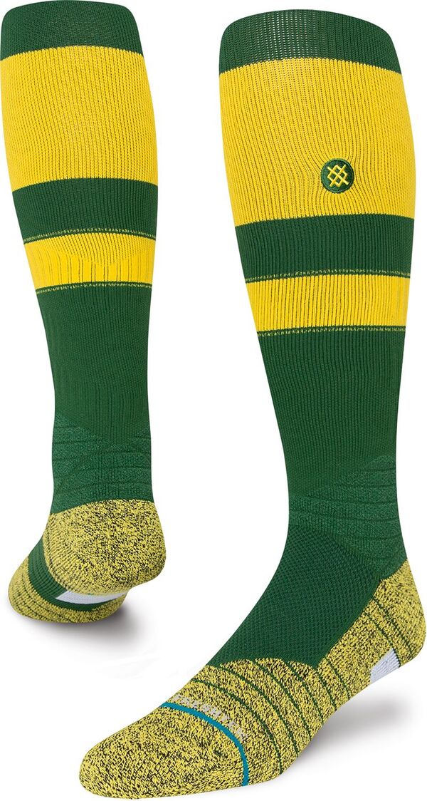 立場 レディース アンダーお召しもの ソックス Stance Adult Stripe On-Field Baseball Socks Green 緑であること