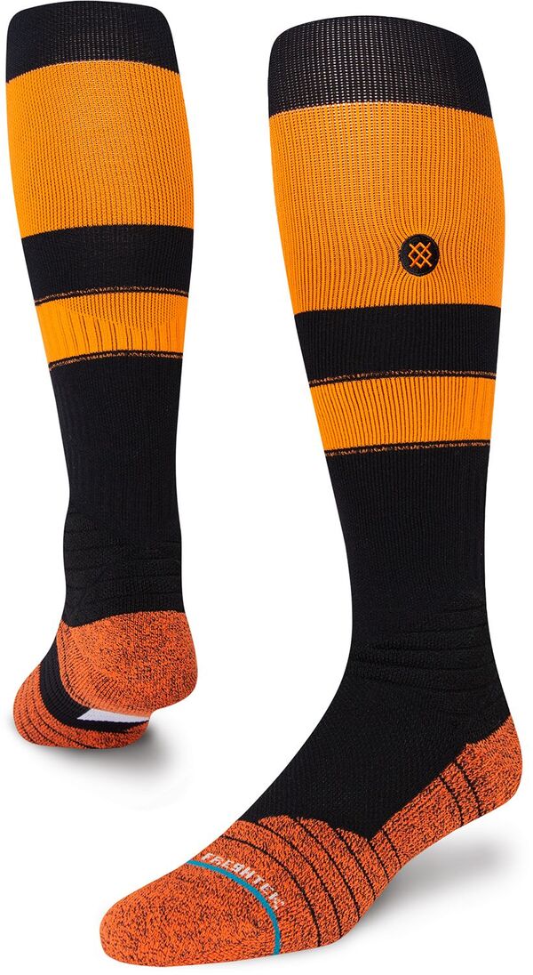 立場 レディース アンダーお召しもの ソックス Stance Adult Stripe On-Field Baseball Socks Orange Black 黒いこと