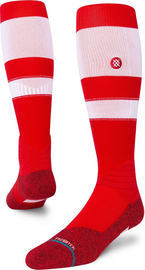 立場 レディース アンダーお召しもの ソックス Stance Adult Stripe On-Field Baseball Socks White/Red 白いこと