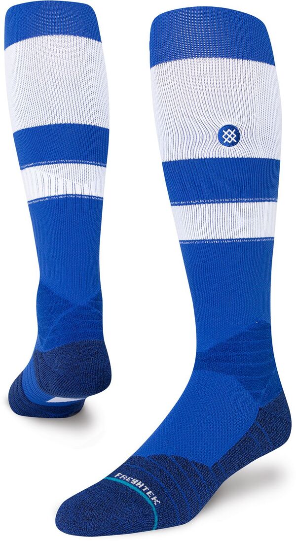 立場 レディース アンダーお召しもの ソックス Stance Adult Stripe On-Field Baseball Socks White/Blue 白いこと