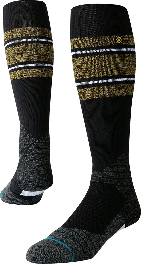 立場 レディース アンダーお召しもの ソックス Stance Adult MLB Diamond Pro Stripe On-Field Baseball Socks Black/Yellow 黒いこと