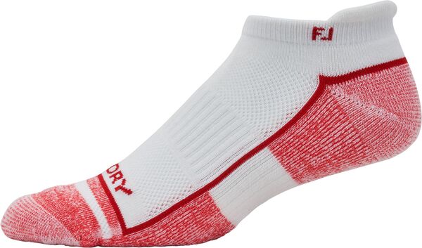 フットジョイ メンズ アンダーウェア 靴下 FootJoy Men\'s ProDry Roll Tab Golf Socks ? 2 Pack White/Red ホワイト｜ReVida 店