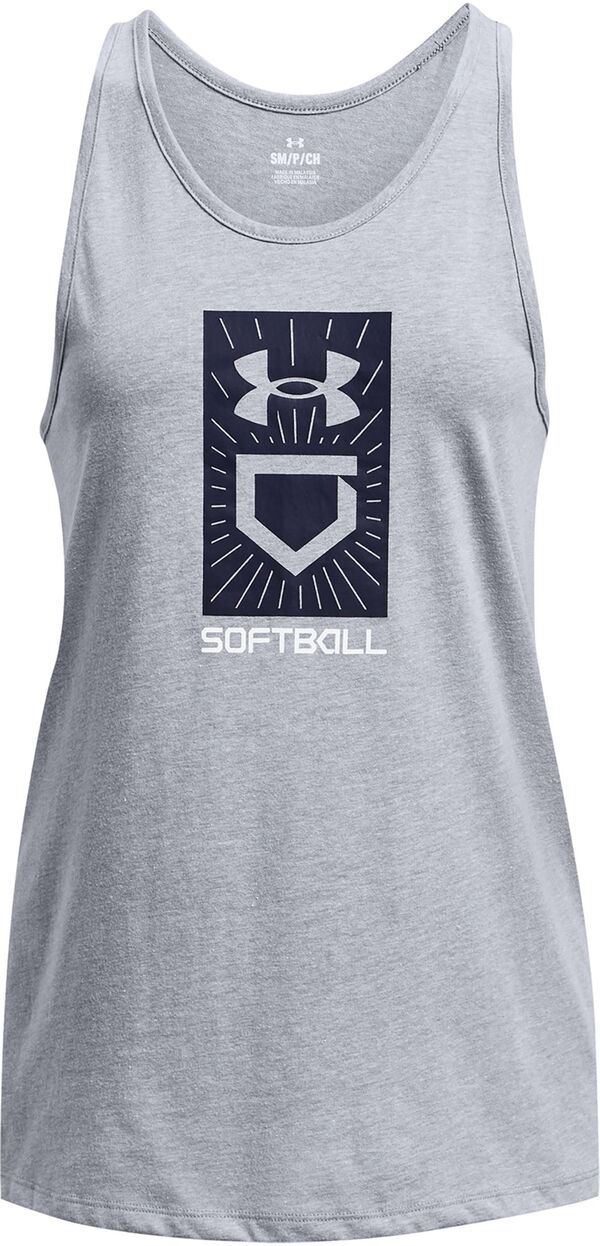 アンダーアーマー レディース トップス タンクトップ Under Armour Women'softball Home Plate Tank Top Steel/Navy ネイビー