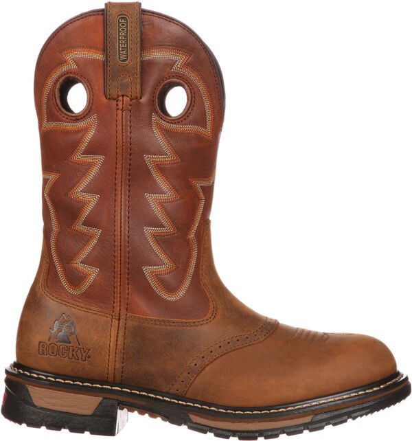 ロッキー メンズ シューズ ブーツ・レインブーツ Rocky Men\u0027s Original Ride Branson Saddle 11 ” Waterproof Western Bootsaffron Brown/Ochre 赤銅色
