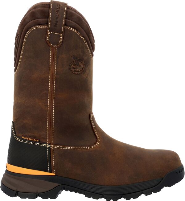 ジョージアブーツ メンズ シューズ ブーツ・レインブーツ Georgia Boots Men\u0027s 11\" Pull-On Waterproof Work Boots Brown 赤銅色"